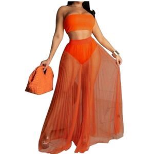 Bandeau 3piece swim suit sz Medium